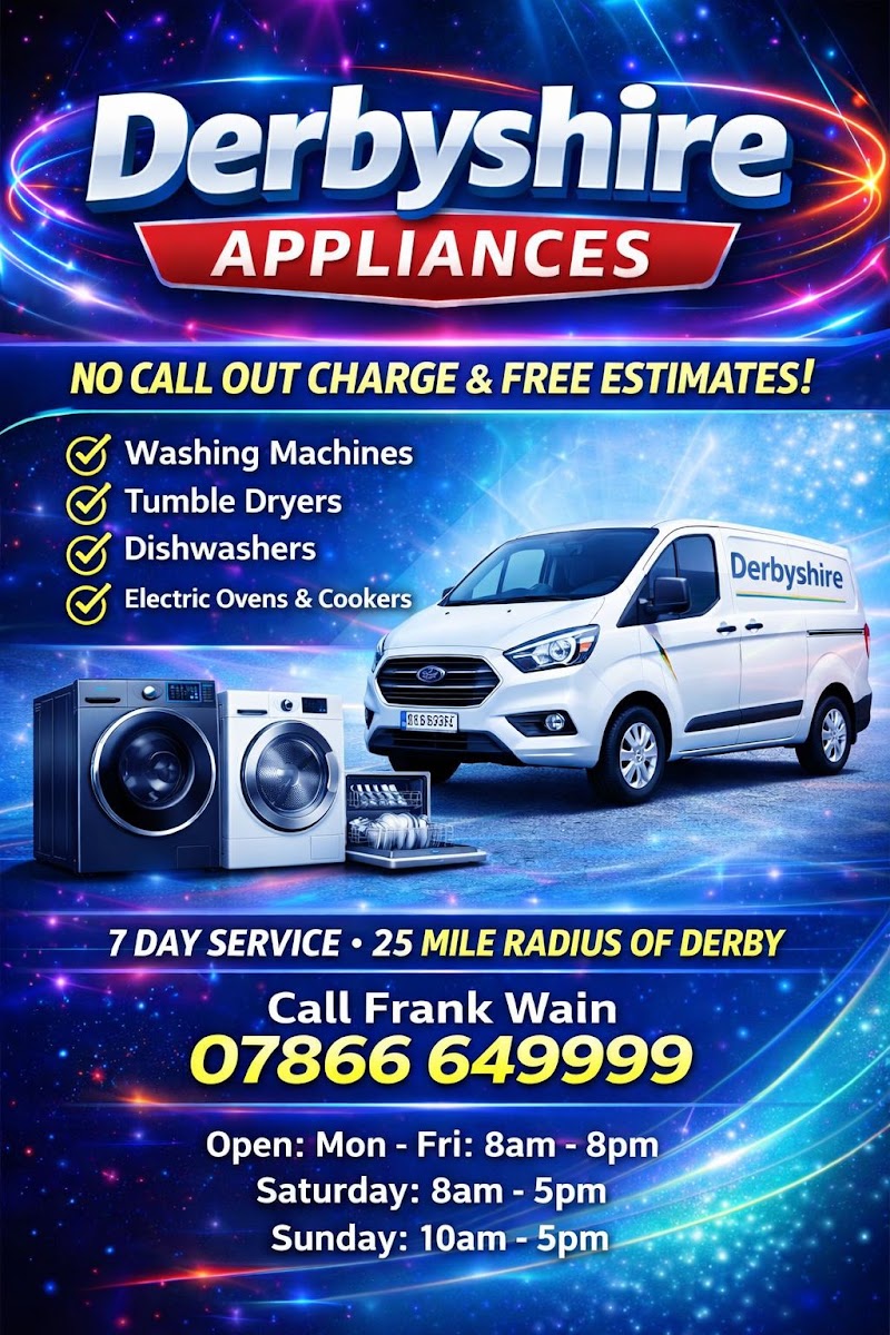 Derbyshire Appliances repair specialist 35 years experience