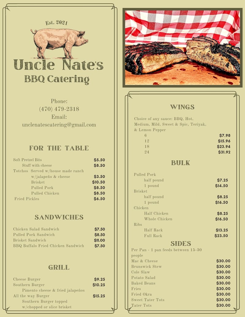 Uncle Nates Smokehouse and Grill Catering